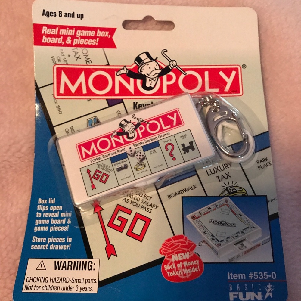 Miniature Monopoly Game Keychain new in packaging